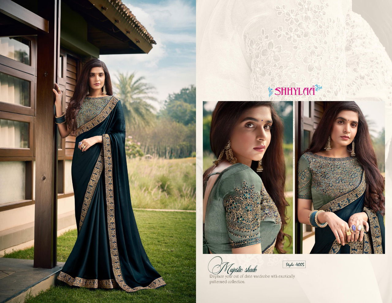 Shhylaa The Devi Collection Vol-3 Heavy Embroidery Lace And Heavy Blouse Latest Fancy Party Wear Pure Silk Saree Collection 